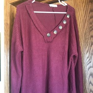 Maroon, Large, new/never worn, long sleeved sweater